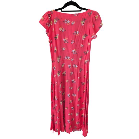 LOFT Floral Cap Sleeve Button Midi Dress Size 4 NWT - Picture 5 of 6